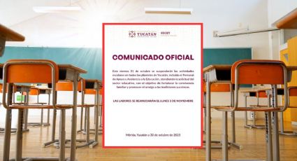 Sin clases este 31 de octubre: Gobernador de Yucatán confirma la suspensión de actividades escolares