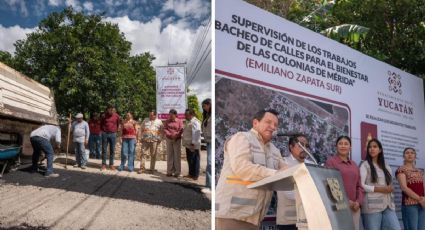 Gobernador Joaquín Díaz Mena supervisa obras de repavimentación en colonias del sur de Mérida