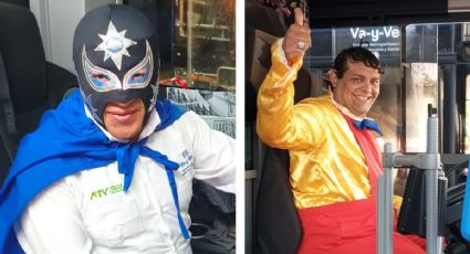 Choferes del Va y Ven se disfrazan para alegrar a niñas y niños en Mérida por el Día del Niño