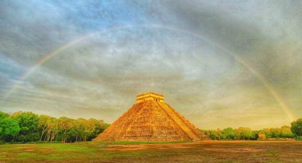 ¡Sorprendente! Captan arcoiris sobre la pirámide de Kukulcán en Chichén Itzá