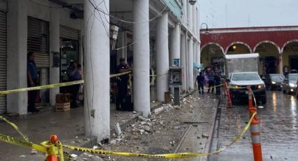 Cae cornisa en el mercado Lucas de Gálvez