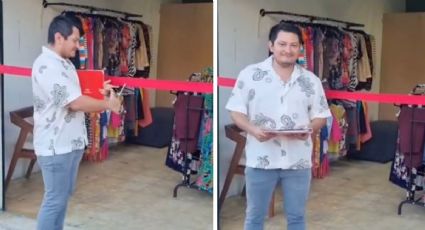 Comerciante inaugura su tienda de ropa en Mérida y su reacción conmueve redes sociales | VIDEO