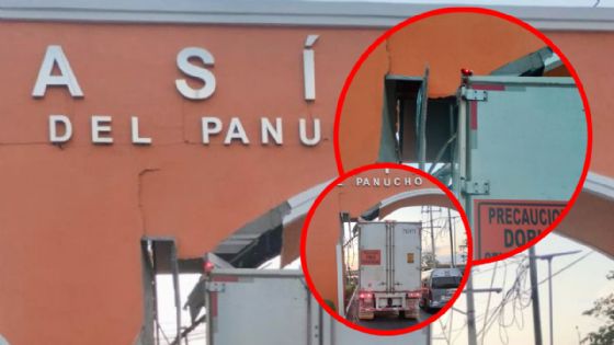 Tráiler choca con arco de bienvenida de Kanasín: ¿qué fue lo que ocurrió?