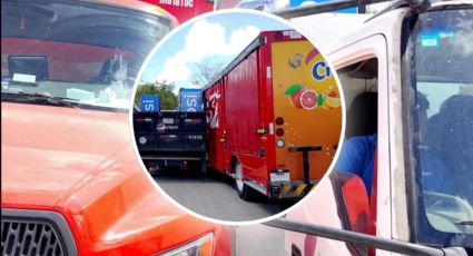 Choque entre camiones repartidores "rivales" en Umán causa movilización policiaca | FOTOS