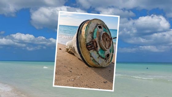 Misterioso objeto aparece en playa de Yucatán y desata teorías en redes: “nadie sabe qué es”
