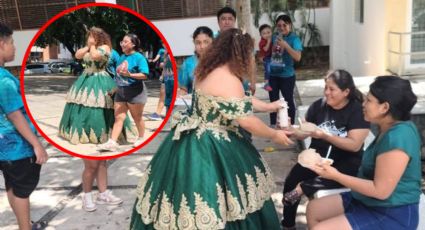 Viral en Yucatán | Quinceañera cancela su fiesta para regalar comida afuera de un hospital en Mérida